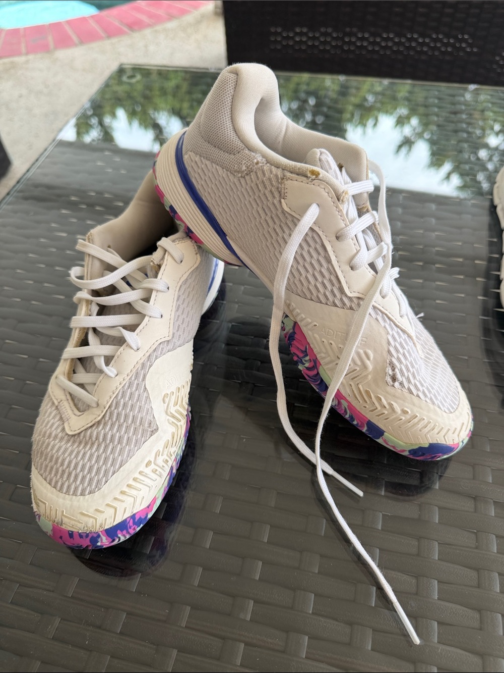 Adidas Kids Barricade for tennis 🎾Kids with Pink and Blue Accents